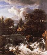Jacob van Ruisdael, a waterfall in a rocky landscape